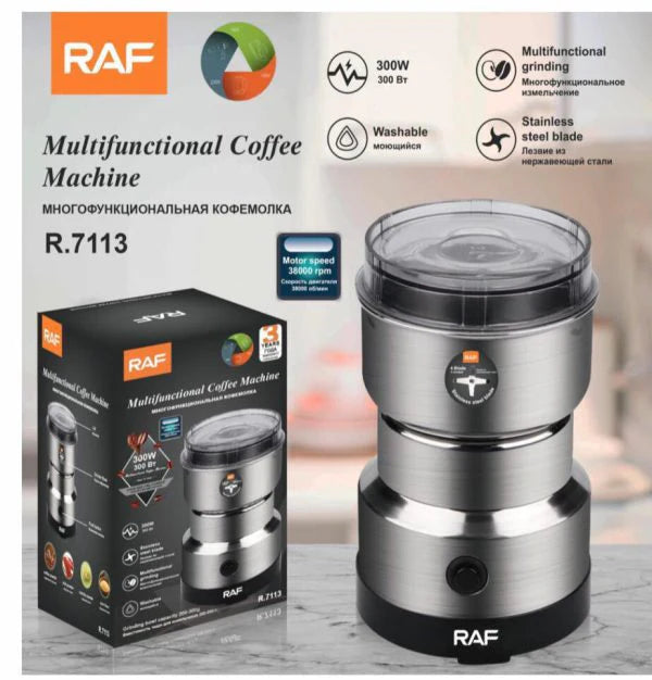 Multi Purpose Electric Coffee Grinder Automatic Coffee Spice Bean Grinder Stainless Steel RAF